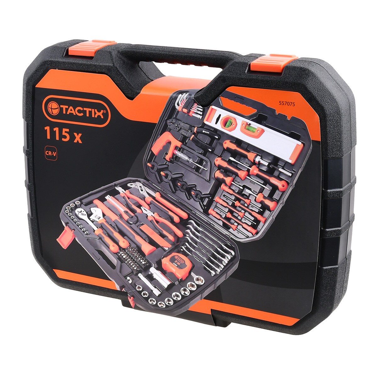 TACTIX – Maletin Herramientas 115 Accesorios.