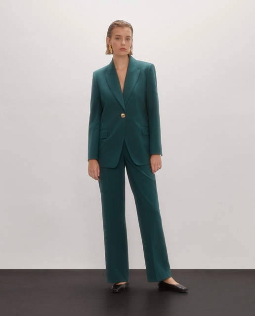 Chaqueta de traje de mujer entallada lisa