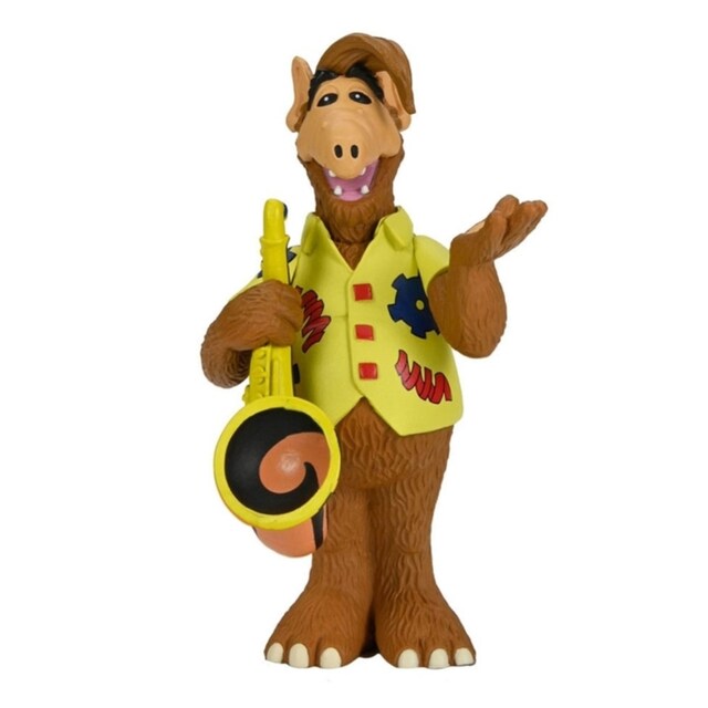 Figura 16 cm Alf con saxofón Neca.
