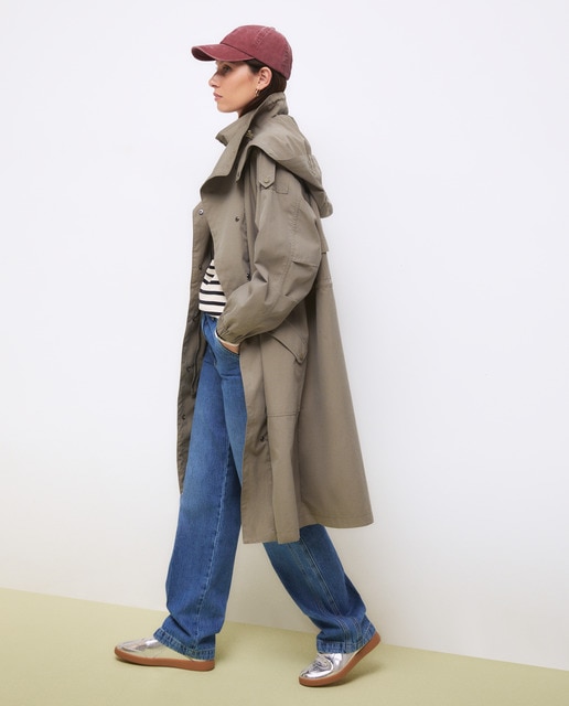 Parka de mujer larga con tensores.