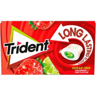 Trident Pastilhas Max Splash Morango e Lima embalagem 22 g