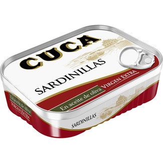 CUCA sardinillas en aceite de oliva virgen extra lata 80 g neto escurrido