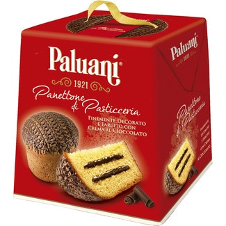PALUANI 1921 decorated panettone filled with chocolate case 750 g