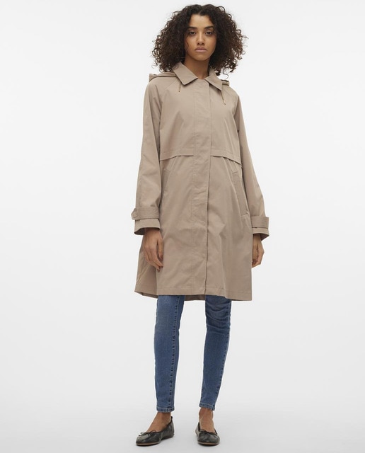 Parka larga de mujer con capucha