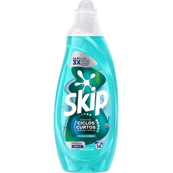 Detergente Líquido para a Roupa Ciclo Curto Eficácia embalagem 54 doses