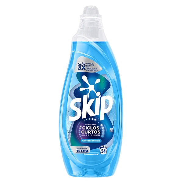 Detergente Líquido para Roupa Ciclo Curto Antiodor embalagem 54 doses