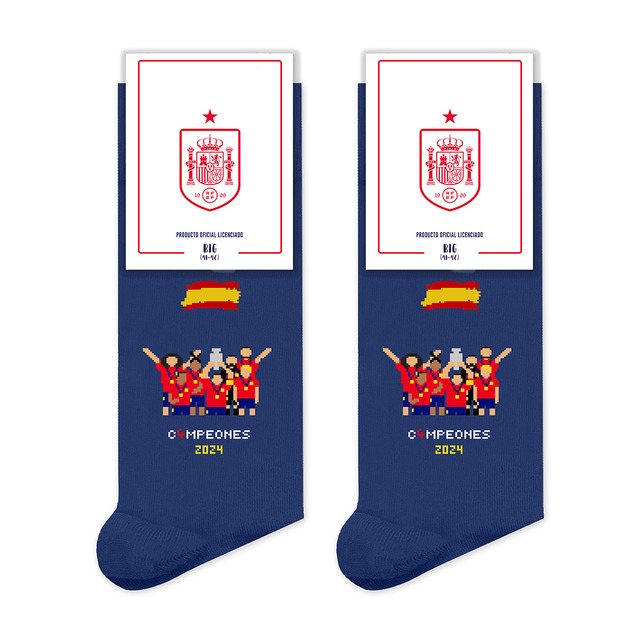 Calcetines Oficiales Selección Española licenciado por Pepe Pinreles Reyes de Europa 24.