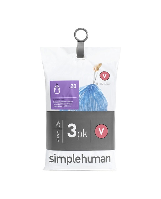 Pack 3 paquetes 20 bolsas de basura 16-18L Simplehuman