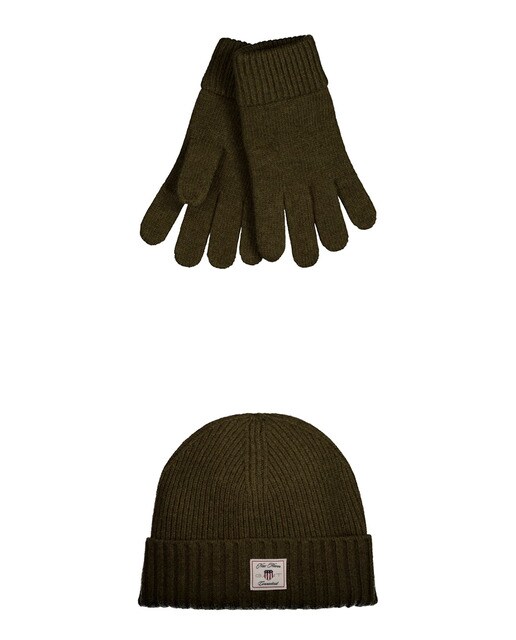 Estuche de regalo de guantes y gorro de lana