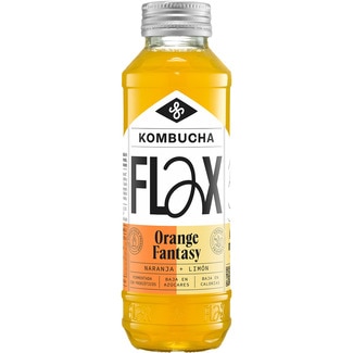 FLAX & KALE Orange Fantasy kombucha de naranja y limón botella 330 ml