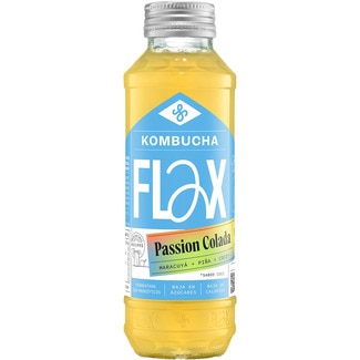 FLAX & KALE Passion Colada kombucha de  maracuyá, piña y coco botella 330 ml
