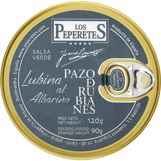 LOS PEPERETES Pazo de Rubianes lubina al Albariño con salsa verde lata 90 g neto escurrido