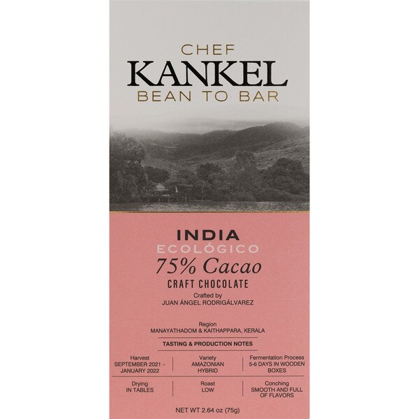 Dark chocolate 75% cocoa from India tablet 75 g