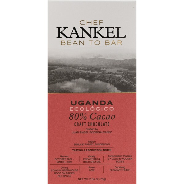 Dunkle Schokolade 80% mit Kakao aus Uganda Tafel 75 g