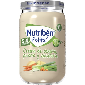 NUTRIBEN Potitos tarrito crema de patata, puerro y zanahoria sin almidones desde 6 meses tarro 235 g