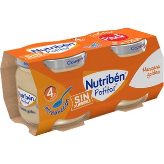 NUTRIBEN Potitos Merienda golden apple snack jar for 4+ months 2-pack containers 120 g