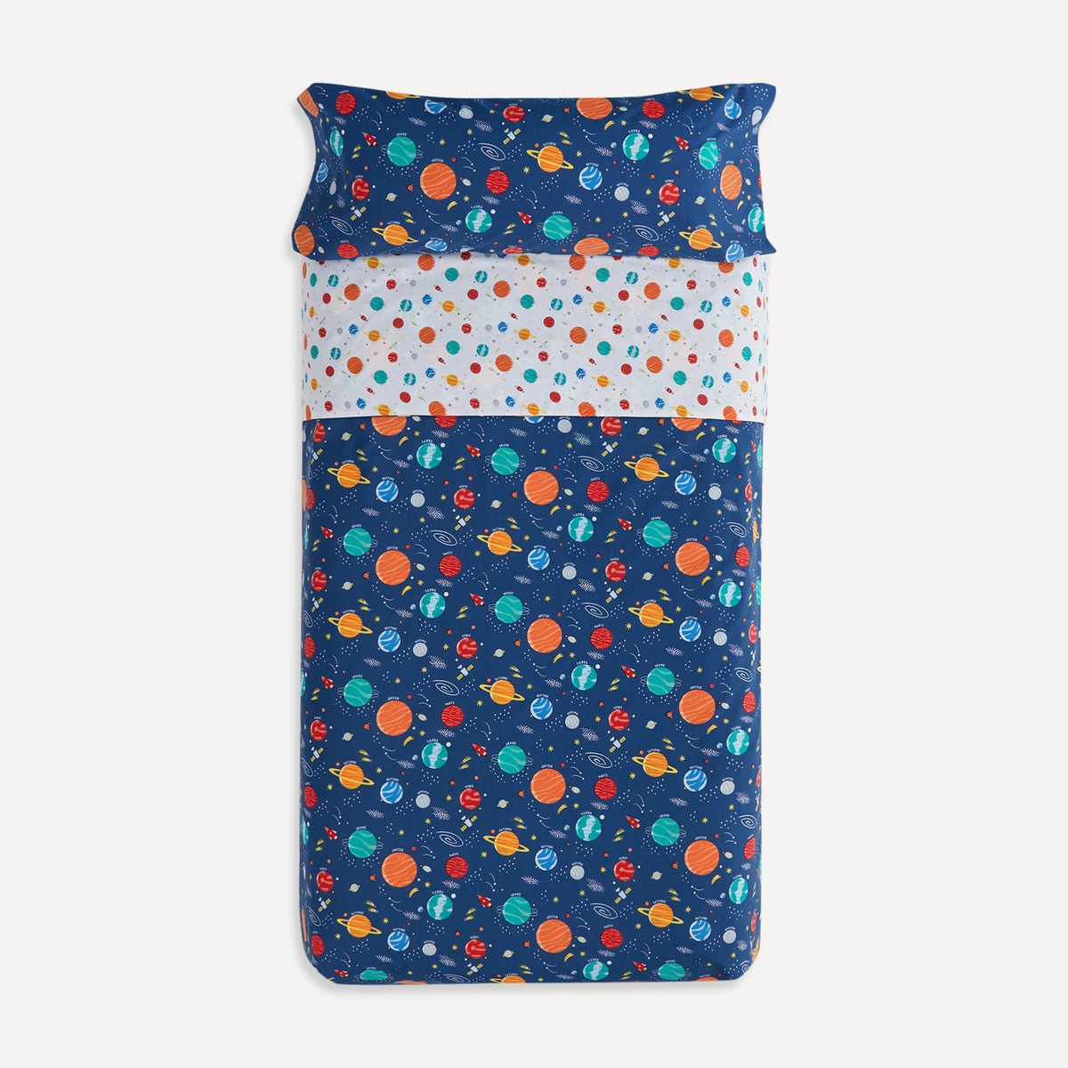 Basics El Corte Inglés - Juego de funda nórdica infantil Planetas Basics El Corte Inglés.