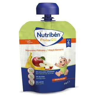 NUTRIBEN Frucht & Go Beutel mit Apfel und Banane glutenfrei ab 6 Monaten Beutel 90 g