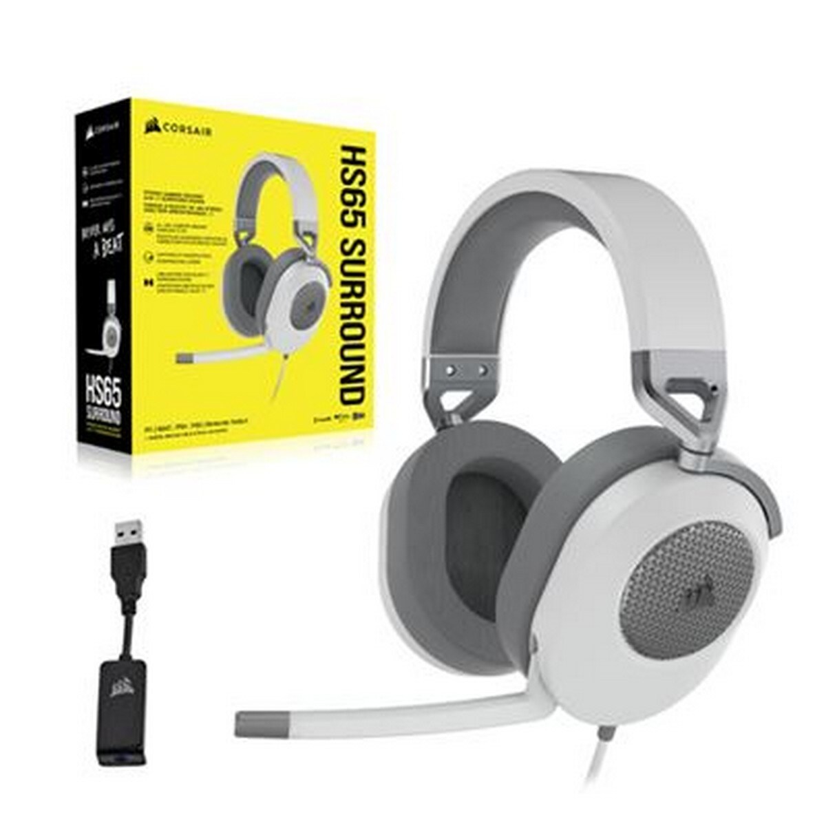Auscultadores Gaming Corsair HS65 SURROUND - Branco 4