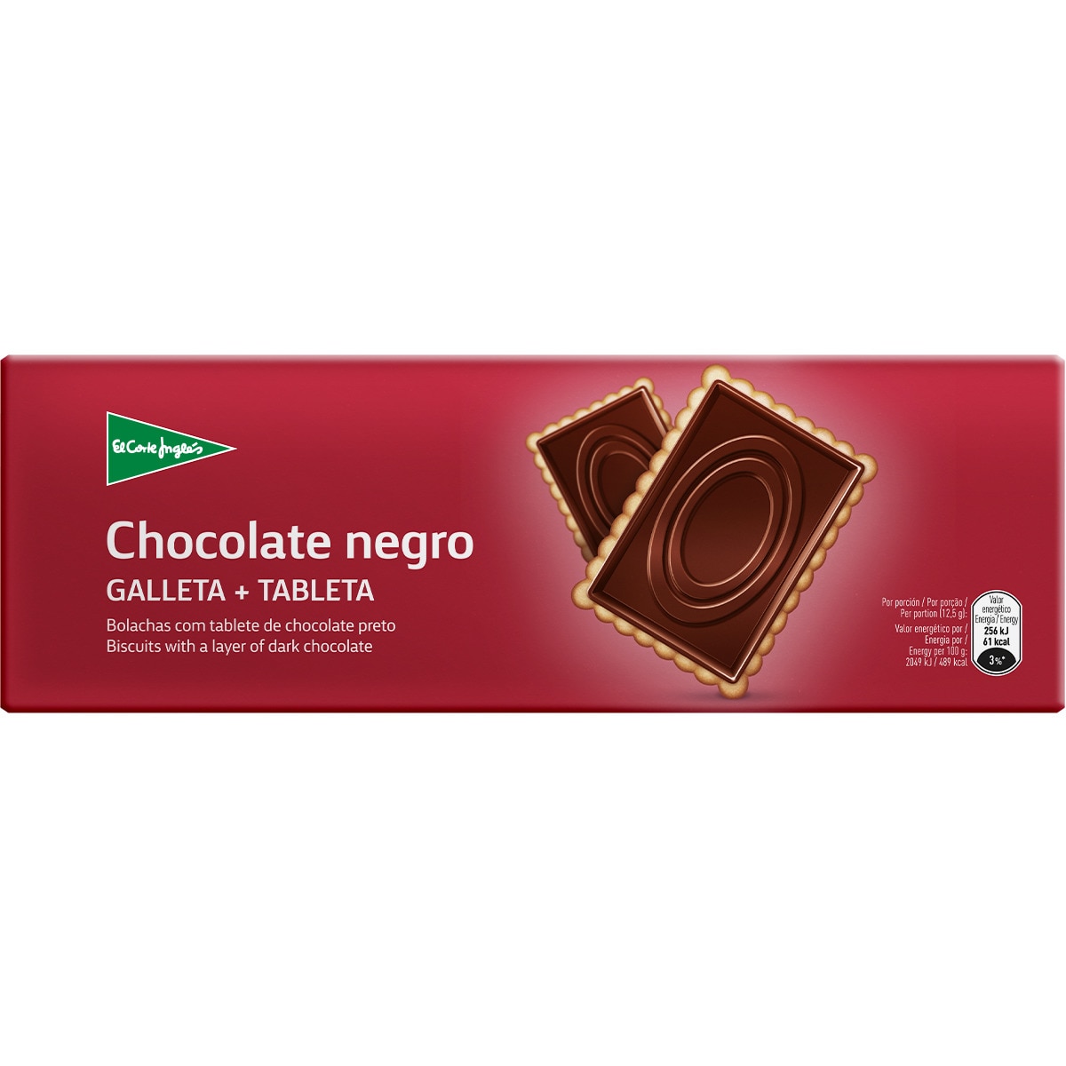 galletas con tableta de chocolate negro