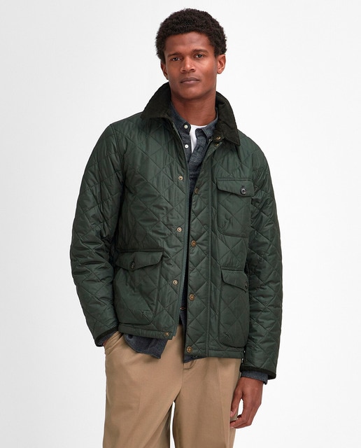 Chaqueta de hombre acolchada con cierre de cremallera y tachuelas