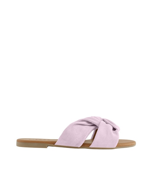 Sandalias planas de mujer PIECES en piel