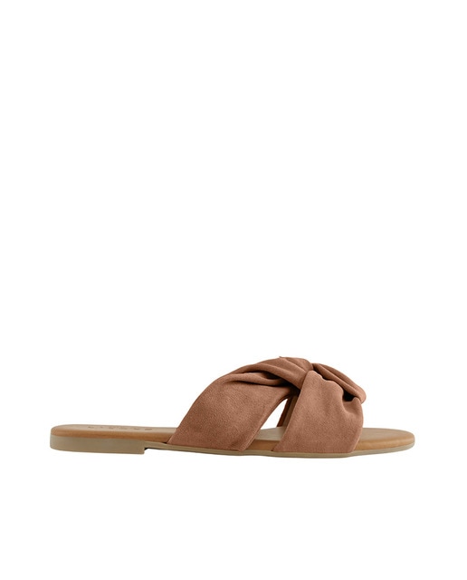 Sandalias planas de mujer PIECES en piel