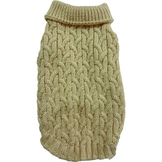 FRED&RITA plaited chunky knit beige jumper for dogs 30 cm 1 each