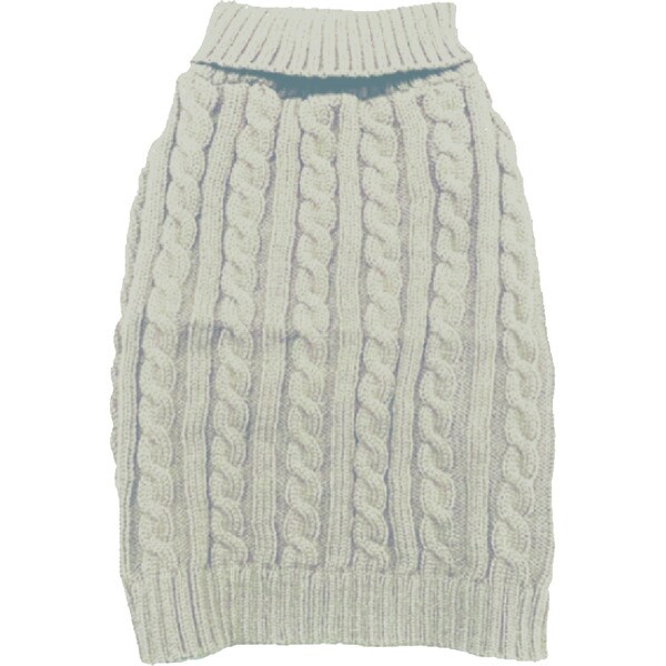 plaited chunky knit ecru dog jumper 30 cm 1 each