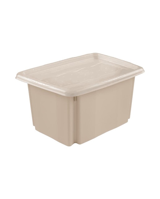 Caja de almacenaje, capacidad 45 litros, 55,5x40x30, Crema, colección Emil&Emilia