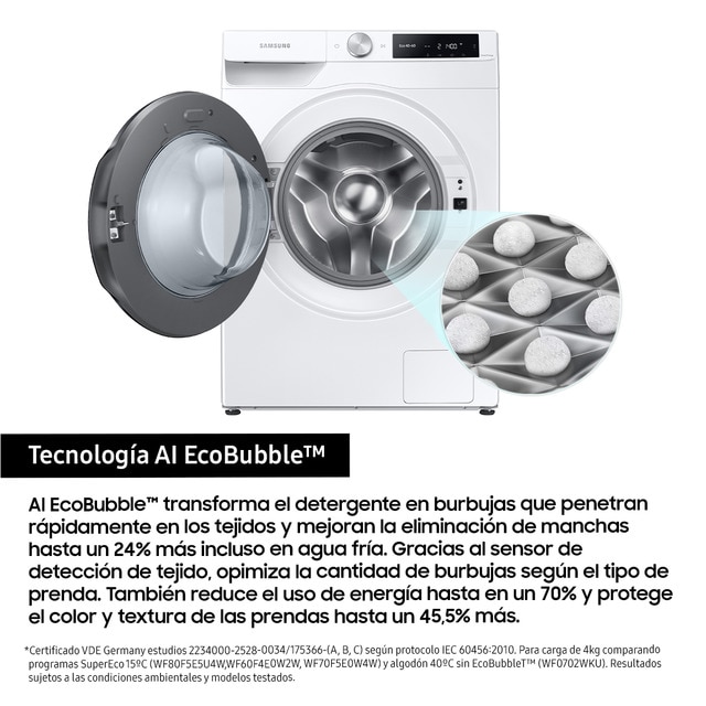 Thumbnail 5 de Samsung WD11DG6B85BEU3 Lavadora secadora 11 kg/6 kg Clase D/A