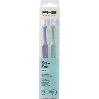 PHB Time To Care So Eco cepillo dental medio blister 2 unidades