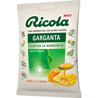 RICOLA Max Garganta balsamic candies with herbs from the Swiss Alps bag 70 g to soothe the throat and boost defences with vitamin C and extra menthol