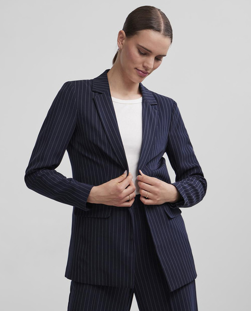 Americana blazer de raya diplomática de mujer