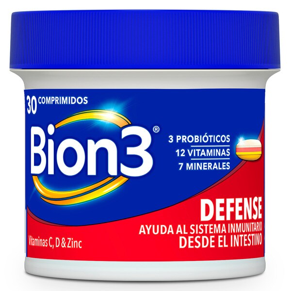 Defense Multivitamine mit Probiotika mit Vitamin C, D und Zink Behälter 30 Tabletten zur Unterstützung des Immunsystems