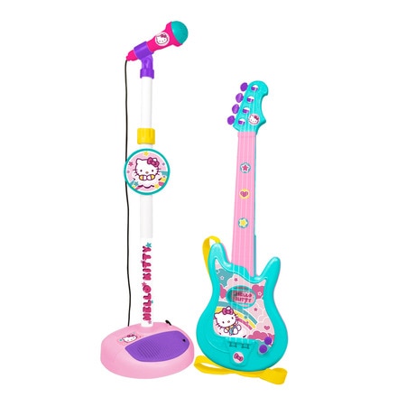 Conjunto guitarra y micro  rosa