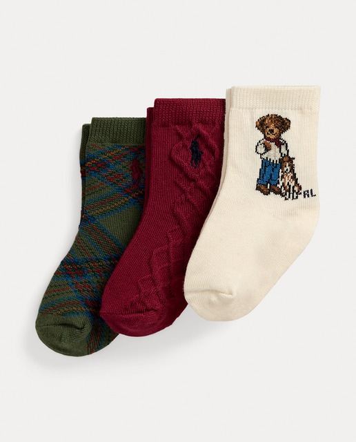 Pack de 3 calcetines de bebé niño con Polo Bear