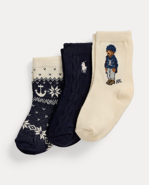 Pack de 3 calcetines de bebé niño con Polo Bear