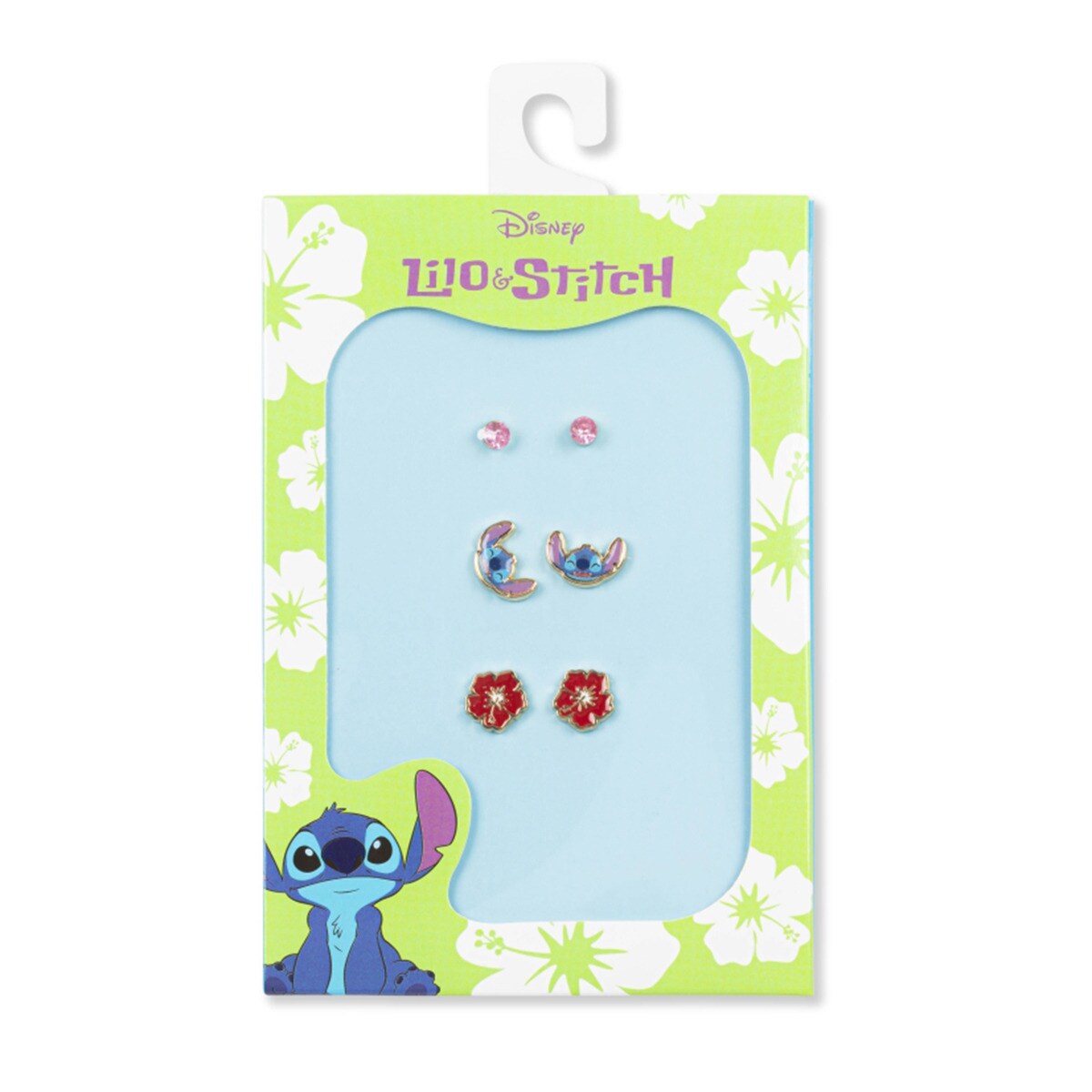 Conjunto de 3 Brincos Stitch Flores Lilo&Stitch Disney 2