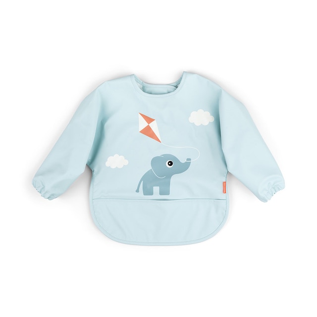 Babero impermeable Done by Deer con bolsillo recoge migas y mangas playground