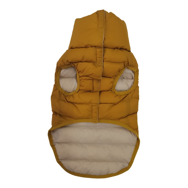 Fred & Rita – Abrigo ligero Fred & Rita para perros reversible. Mostaza Talla 35 cm