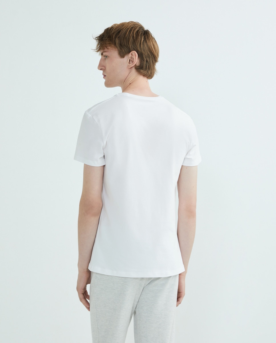 Pack de 2 T-shirts Elásticas com Decote em Bico - Branco Branco-3