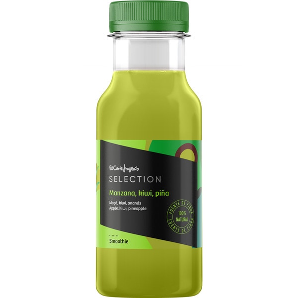 smoothie de manzana, kiwi y piña 100% natural botella 250 ml