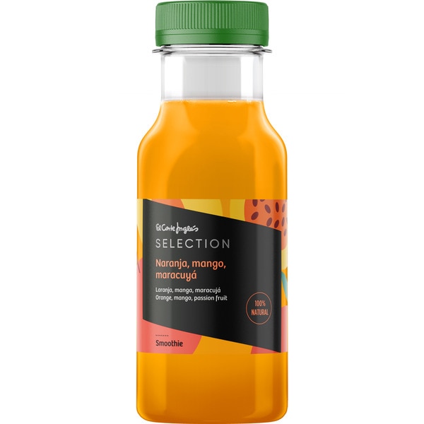 smoothie de naranja, mango y maracuyá 100% natural botella 250 ml
