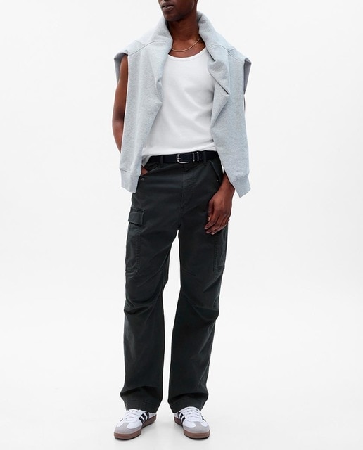 Pantalón military cargo relaxed de hombre