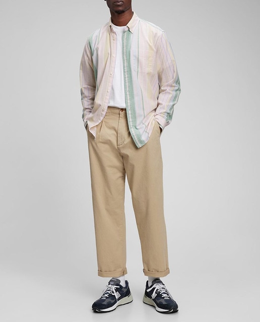 Camisa Oxford de hombre lisa azul