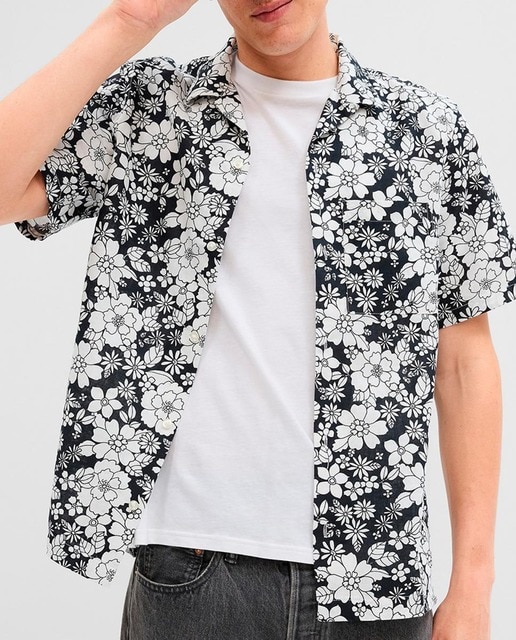 Camisa de hombre estilo Vacay Lino-Algodón