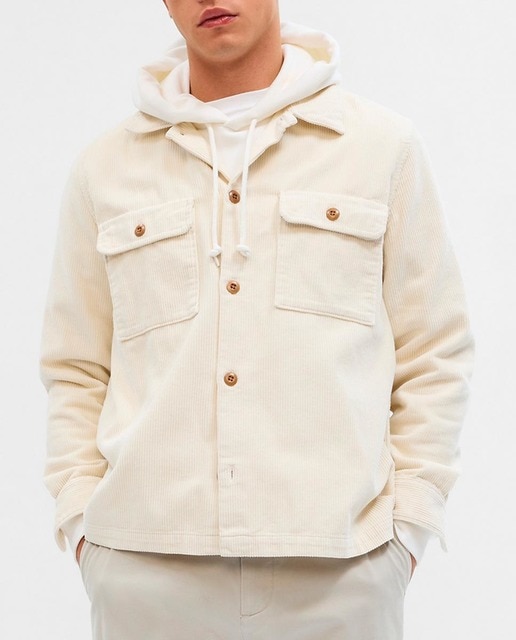 Chaqueta lisa de pana de hombre