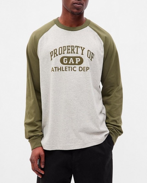 Camiseta con logo raglan de hombre
