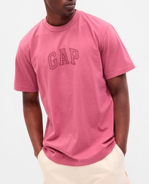 Camiseta lisa manga corta logo GAP de hombre